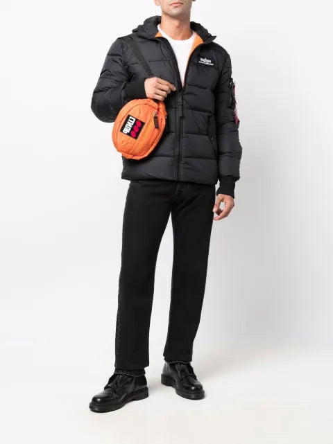 Alpha Industries padded hood zip-up jacket