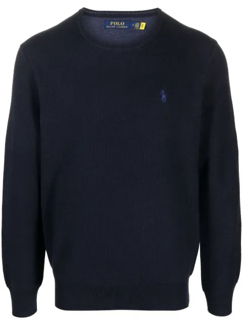 Polo Ralph Lauren embroidered-logo long-sleeve cotton jumper
