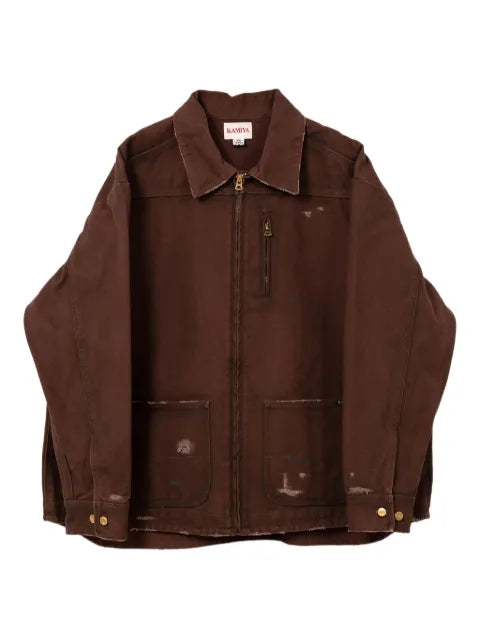 KAMIYA  Boro distressed zip-front shirt jacket