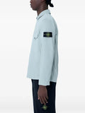 Stone Island 1200001 organic cotton stretch broken twill old-effect regular-fit zip-up overshirt pocket