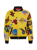 Jeff Hamilton x NBA Collage leather bomber jacket