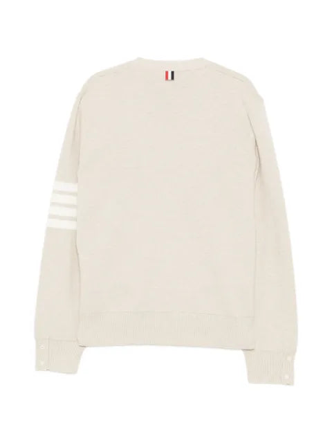 Thom Browne cotton crepe 4-Bar V-neck cardigan