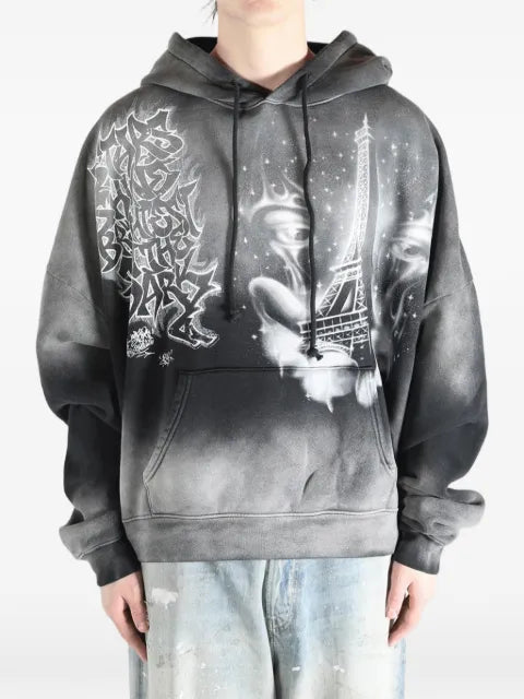 HELLSTAR "I Heart Paris" printed hoodie