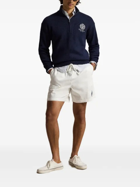 Polo Ralph Lauren Wimbledon embroidered-logo quarter-zip sweater