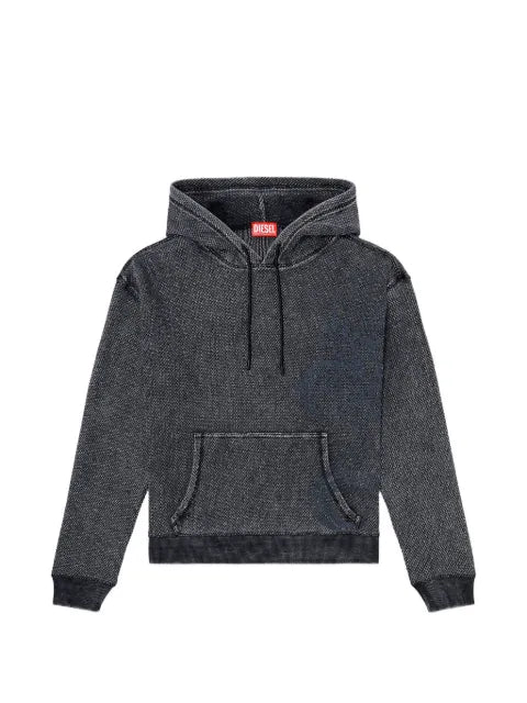 Diesel hoodie in textured cotton mesh