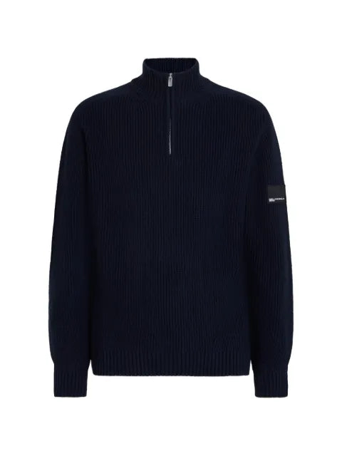 Karl Lagerfeld Jeans half-zip ribbed-knit sweater
