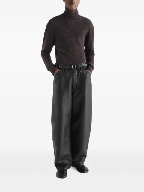 LEMAIRE stand-collar sweater in fine mouliné merino wool