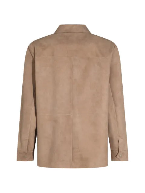 Canali suede chest-pocket jacket