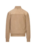 Agnona suede-panelled ribbed-knit jacket