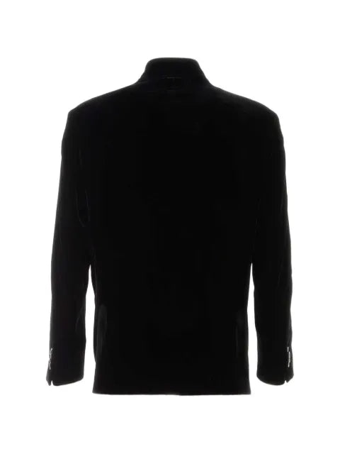 Giorgio Armani velvet mandarin-collar blazer