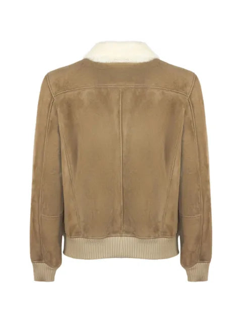 VOLFAGLI Big Ben fur-collar suede jacket