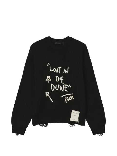 FIVE CM distressed intarsia-knit sweater