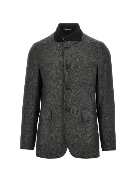 Emporio Armani mélange-effect high-neck jacket