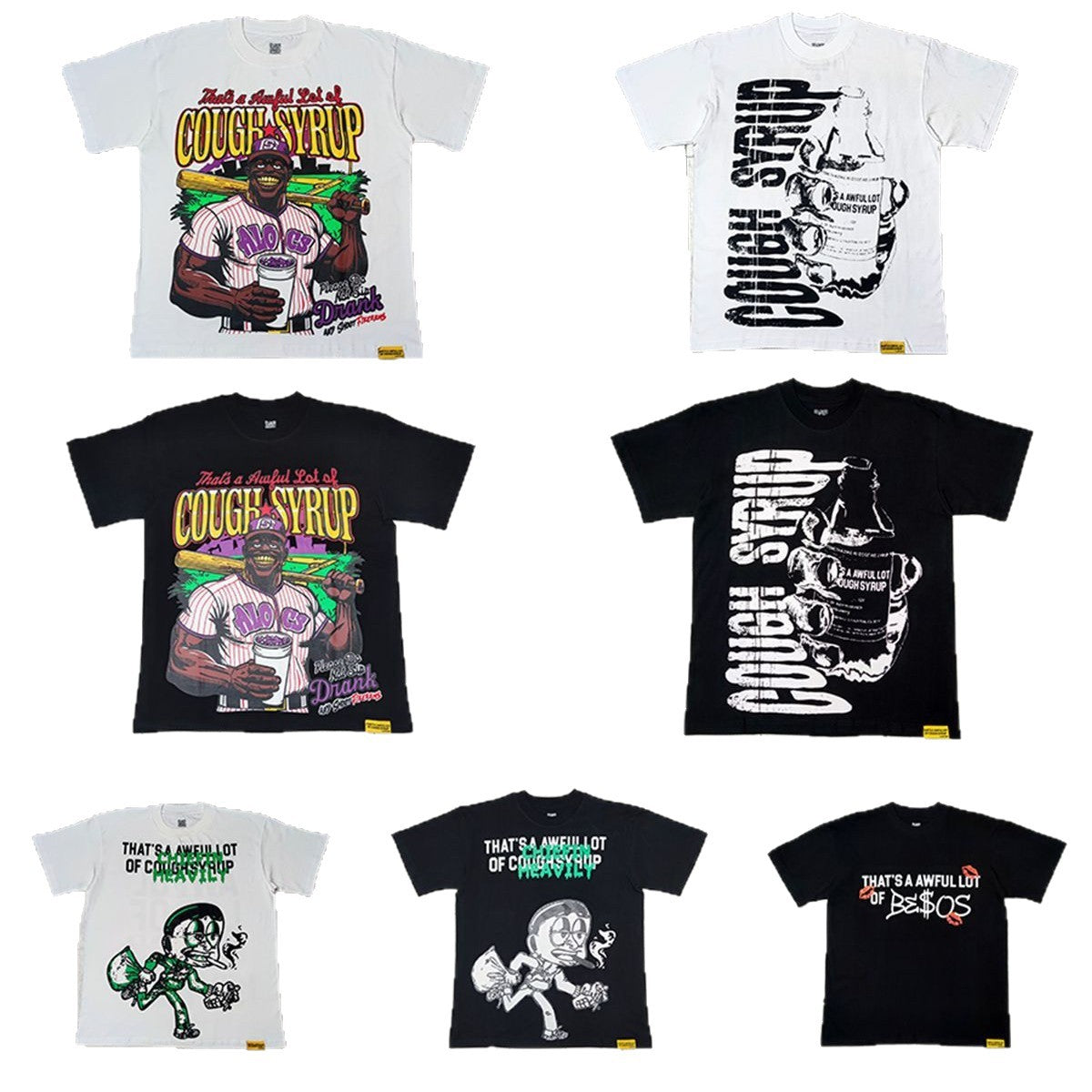 ALOCS Cough Syrup Multi‑Graphic Oversized Tee Streetwear Unisex