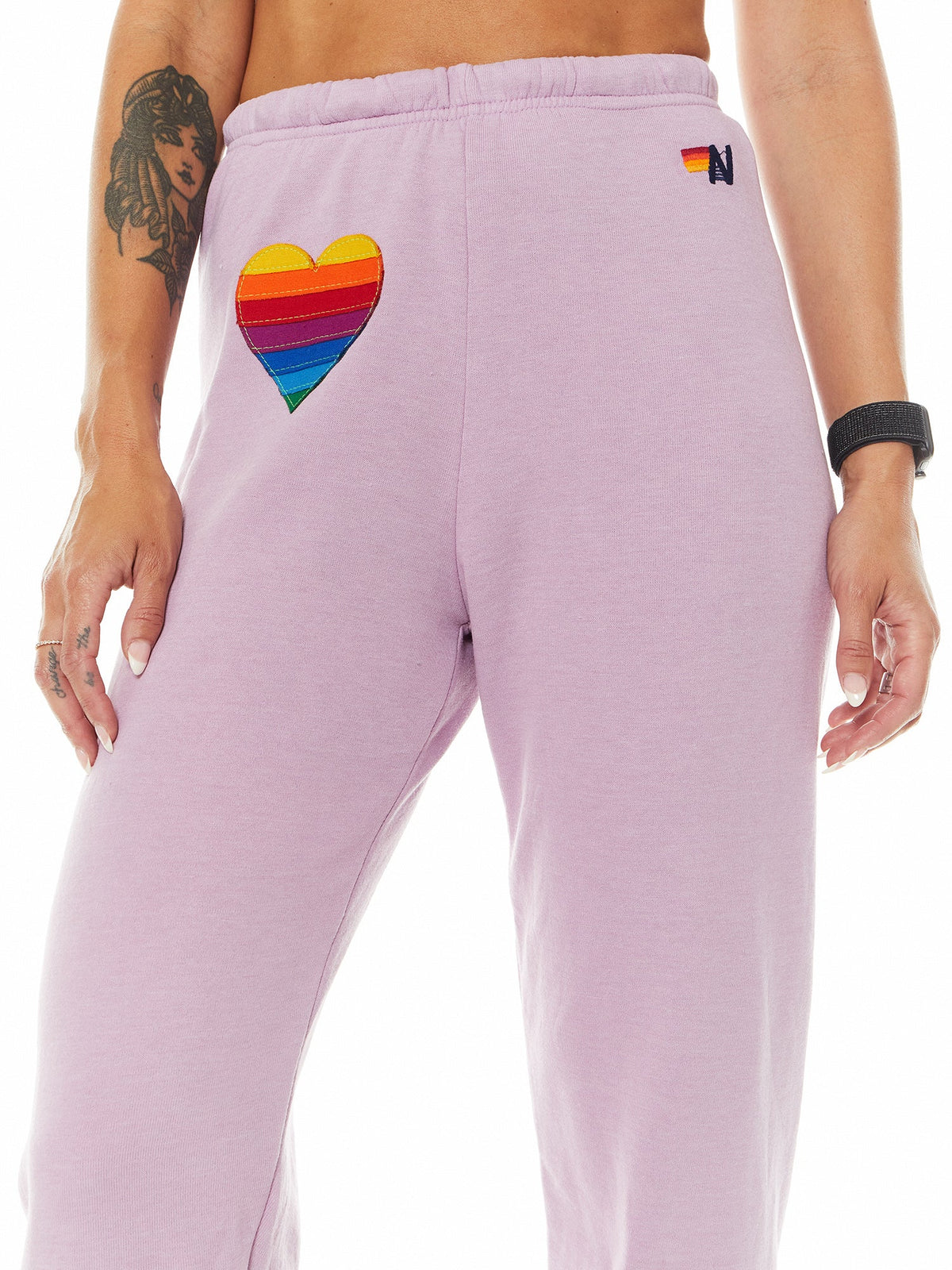 RAINBOW HEART STITCH SWEATPANT