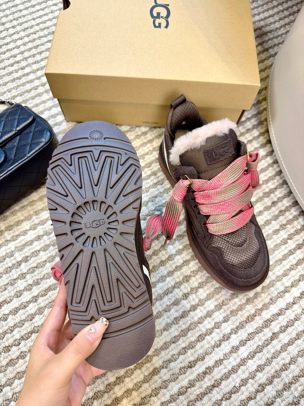 UGG Mauve Mel Suede Mesh Low-Top Shoes