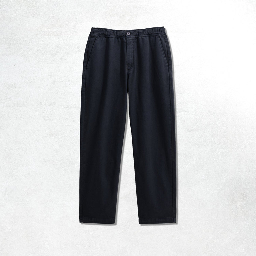 Wax London Kurt Trouser Cotton Linen Crinkle: Navy