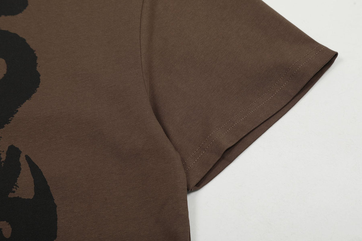 Sp5der Brown Graphic T-Shirt