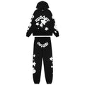 Sp5der Black Graphic Hoodie & Jogger Matching Set