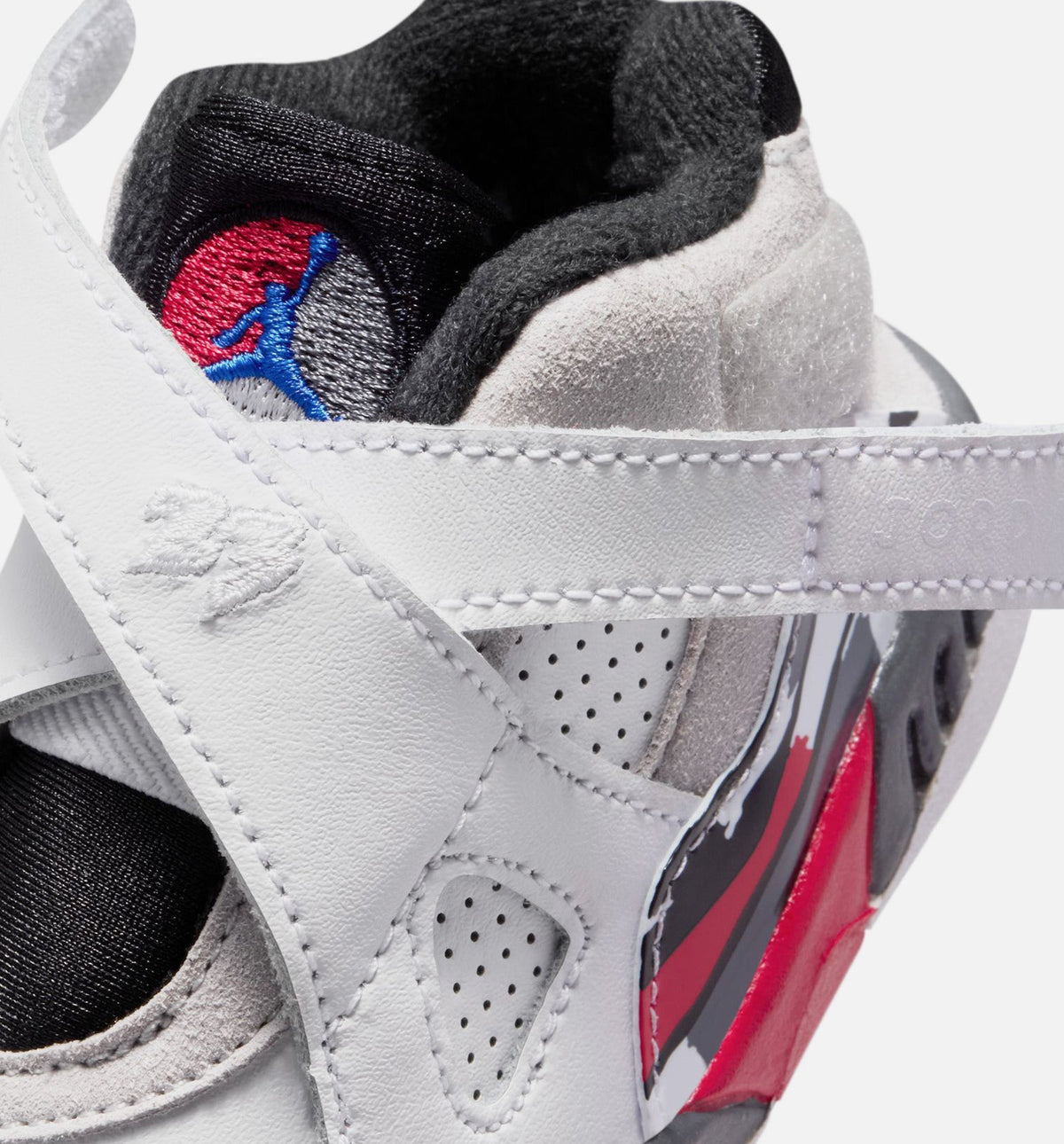 Air Jordan 8 Retro White and True Red Infant Sneakers - White/Black/True Red