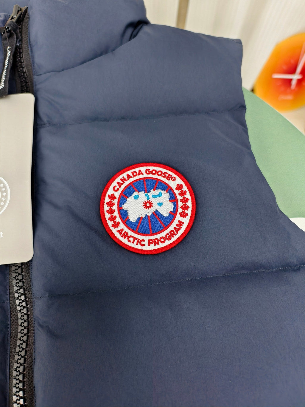 Canada Goose Arctic Program Navy Blue Down Vest with Reflective Detail