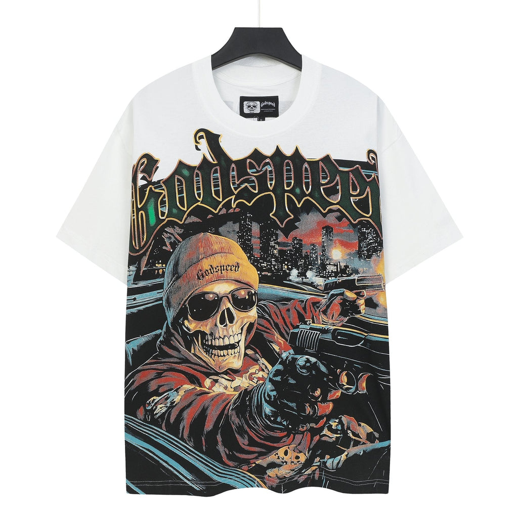 Godspeed Skull Car Graphic T-Shirt