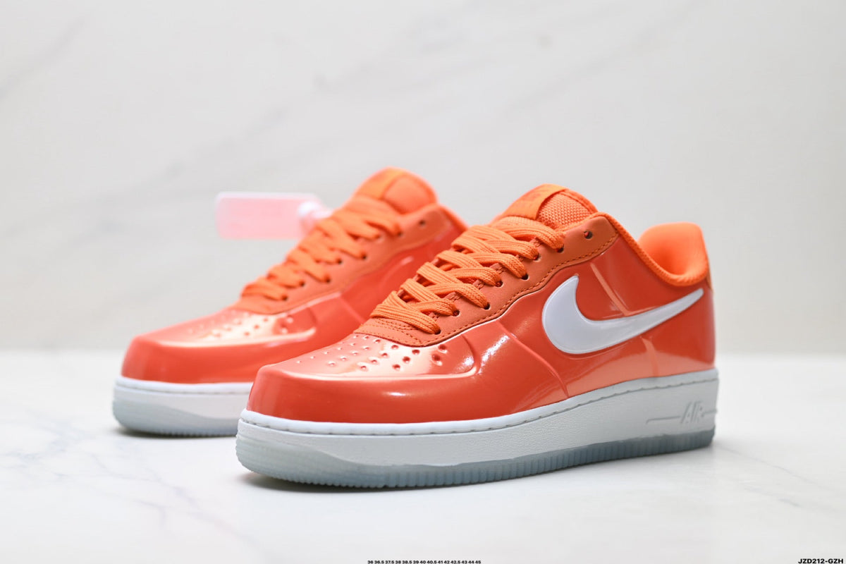 Nike Air Force 1 Low Orange White Unisex Sneakers Style 07