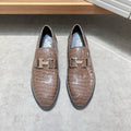 Hermès Brown Textured Loafers
