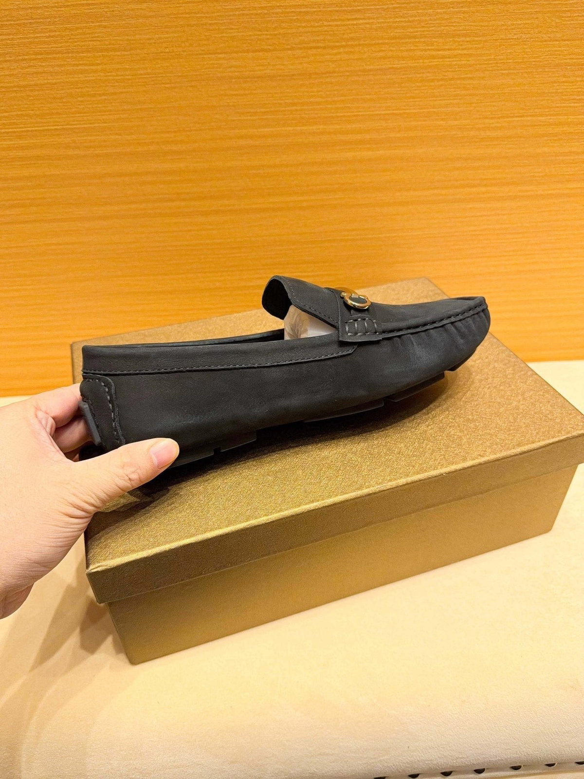 Ferragamo Men's Black Bit Loafers - Gold-Tone Hardware