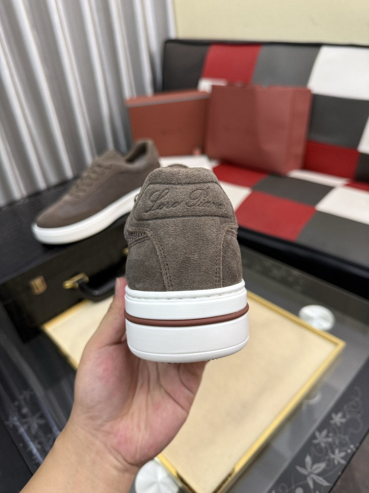 Textured Panel Low-Top Sneakers