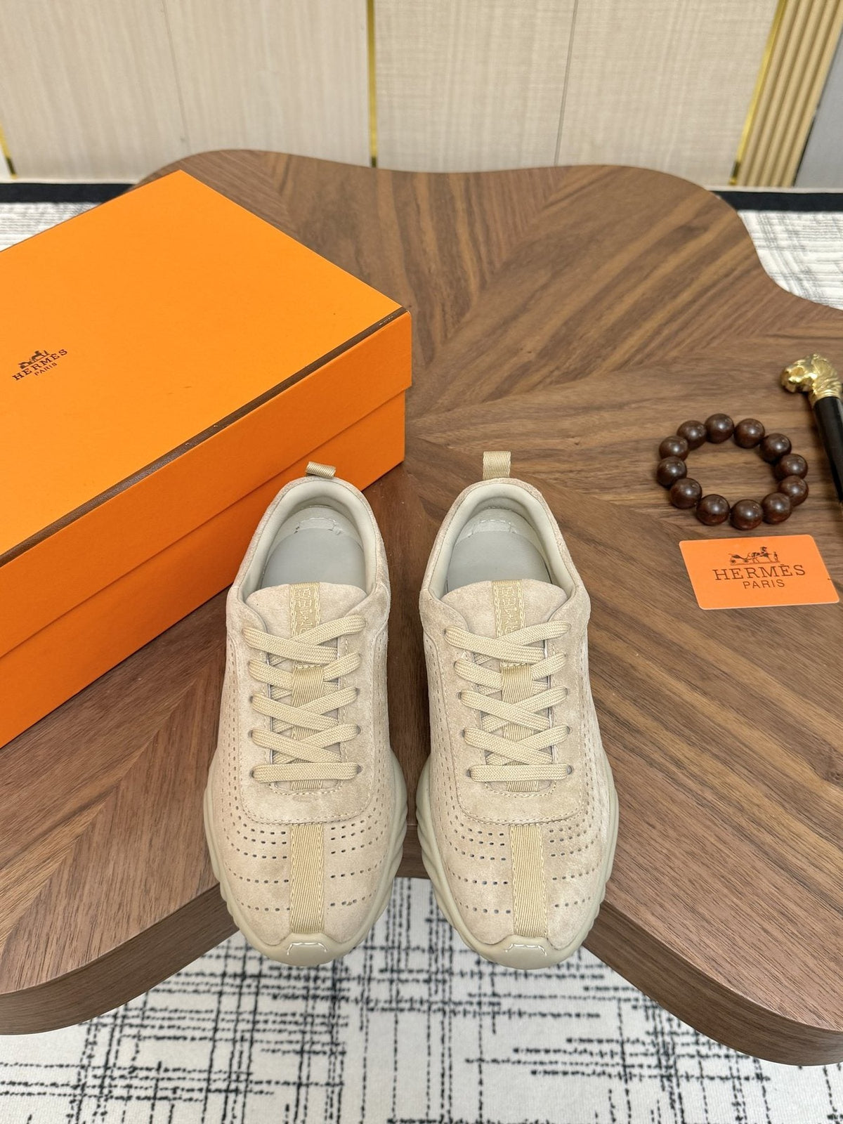 Hermès Perforated Low-Top Sneakers