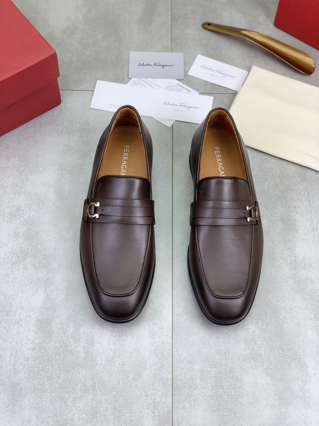 Ferragamo Men's Metal Bit Loafers - Low-Profile Heel