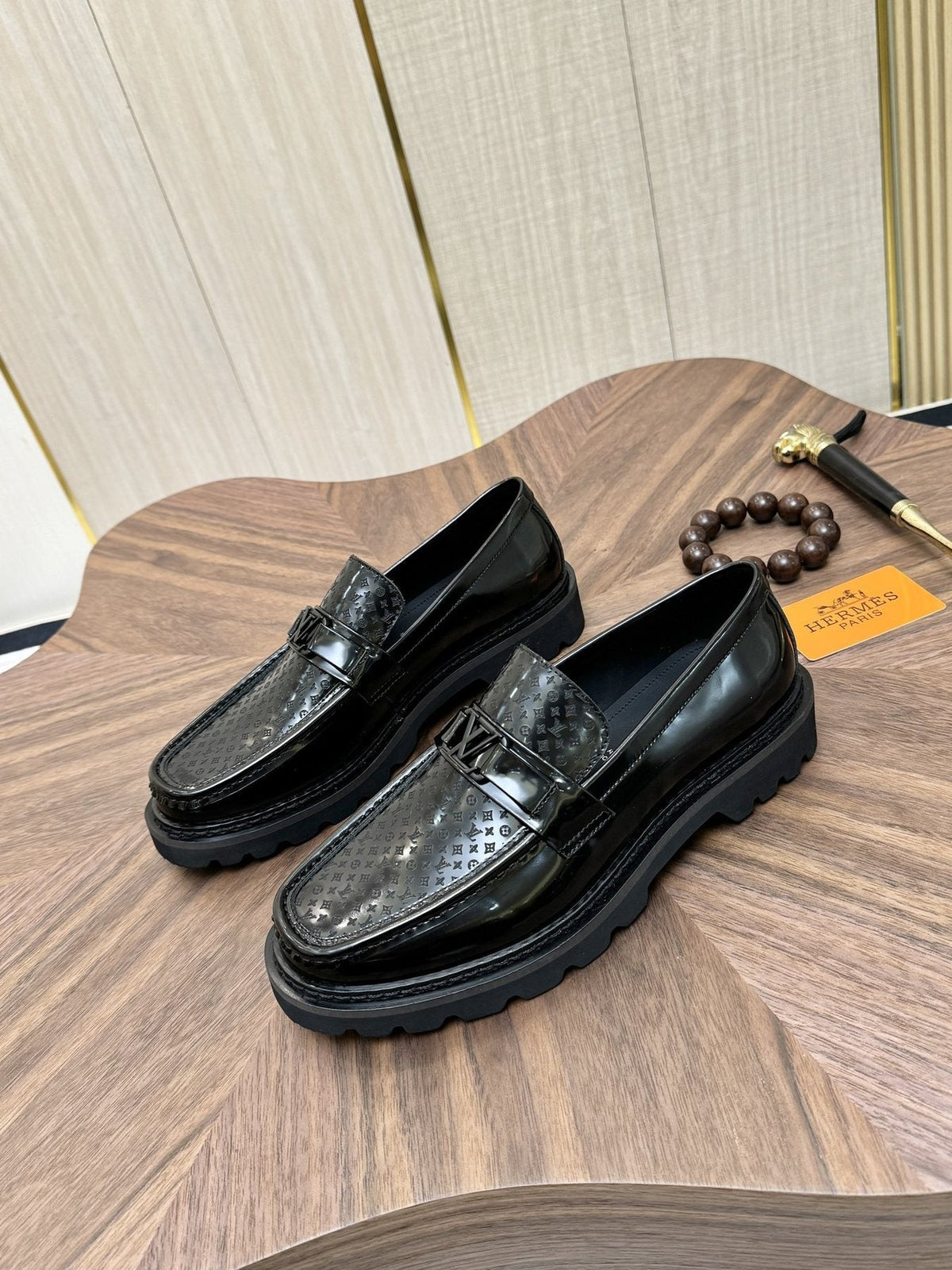 Louis Vuitton Men's Patterned Hardware Loafers
